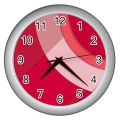 Red Material Design Wall Clocks (silver) 