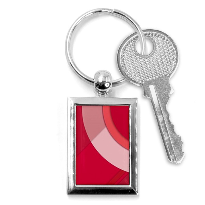 Red Material Design Key Chains (Rectangle) 