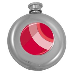 Red Material Design Round Hip Flask (5 Oz)