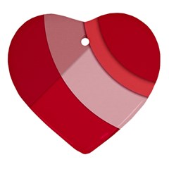 Red Material Design Heart Ornament (two Sides)