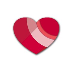 Red Material Design Rubber Coaster (heart) 