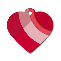 Red Material Design Dog Tag Heart (one Side)