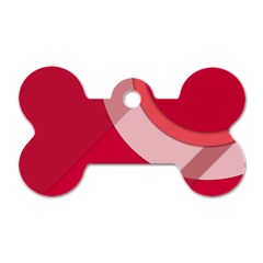 Red Material Design Dog Tag Bone (two Sides)