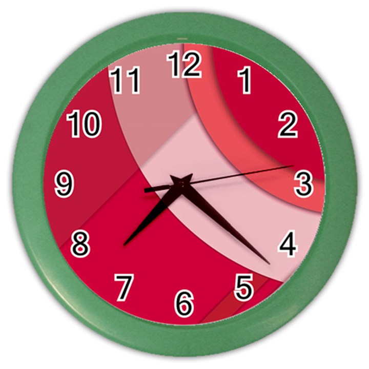 Red Material Design Color Wall Clocks