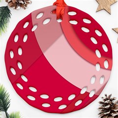 Red Material Design Ornament (round Filigree)