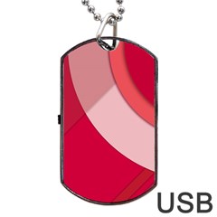 Red Material Design Dog Tag Usb Flash (one Side)