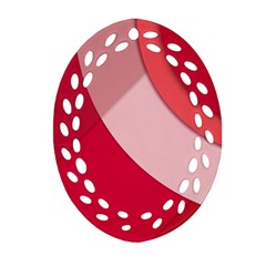 Red Material Design Ornament (oval Filigree)