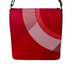 Red Material Design Flap Messenger Bag (l) 