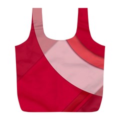 Red Material Design Full Print Recycle Bags (l) 