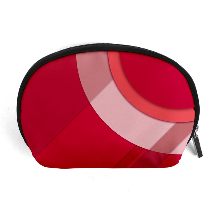 Red Material Design Accessory Pouches (Large) 