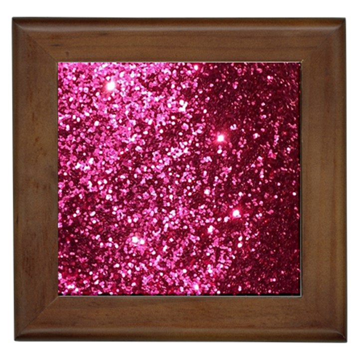 Pink Glitter Framed Tiles