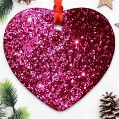 Pink Glitter Ornament (heart)