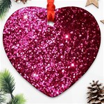 Pink Glitter Ornament (Heart) Front