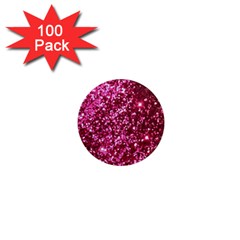 Pink Glitter 1  Mini Magnets (100 Pack) 