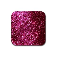 Pink Glitter Rubber Coaster (square) 