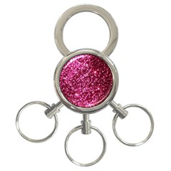 Pink Glitter 3-ring Key Chains