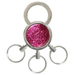 Pink Glitter 3-Ring Key Chains Front