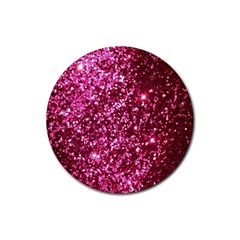 Pink Glitter Rubber Coaster (round) 