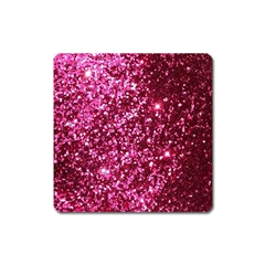 Pink Glitter Square Magnet