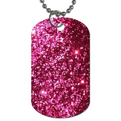 Pink Glitter Dog Tag (one Side) by Amaryn4rt