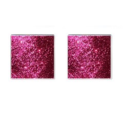 Pink Glitter Cufflinks (square)