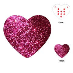 Pink Glitter Playing Cards (heart) 