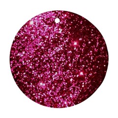 Pink Glitter Round Ornament (two Sides)