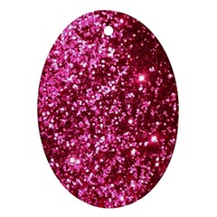 Pink Glitter Oval Ornament (two Sides)