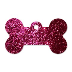 Pink Glitter Dog Tag Bone (two Sides) by Amaryn4rt