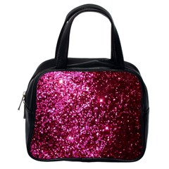 Pink Glitter Classic Handbags (one Side)