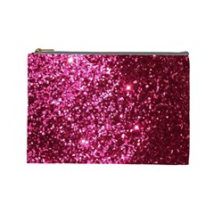 Pink Glitter Cosmetic Bag (large)  by Amaryn4rt