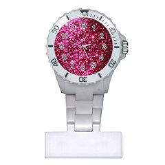 Pink Glitter Plastic Nurses Watch