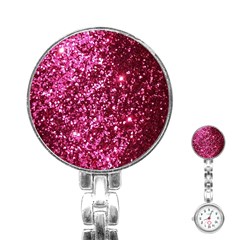 Pink Glitter Stainless Steel Nurses Watch