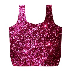 Pink Glitter Full Print Recycle Bags (l) 