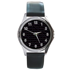 Smooth Color Pattern Round Metal Watch