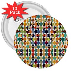 Retro Pattern Abstract 3  Buttons (10 Pack) 