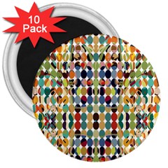 Retro Pattern Abstract 3  Magnets (10 Pack) 