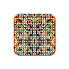 Retro Pattern Abstract Rubber Coaster (square) 