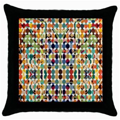 Retro Pattern Abstract Throw Pillow Case (black)