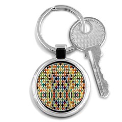 Retro Pattern Abstract Key Chains (round) 