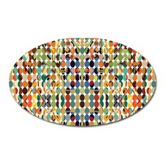 Retro Pattern Abstract Oval Magnet by Amaryn4rt