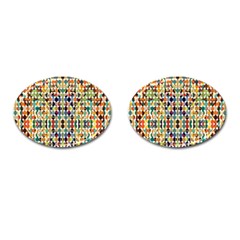 Retro Pattern Abstract Cufflinks (oval) by Amaryn4rt