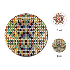 Retro Pattern Abstract Playing Cards (round) 