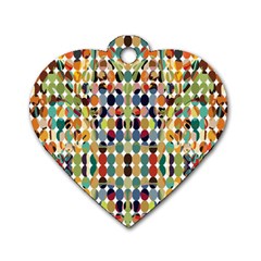 Retro Pattern Abstract Dog Tag Heart (one Side)