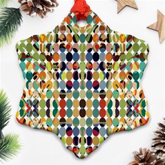 Retro Pattern Abstract Snowflake Ornament (two Sides)