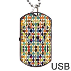 Retro Pattern Abstract Dog Tag Usb Flash (one Side)