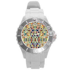 Retro Pattern Abstract Round Plastic Sport Watch (l)