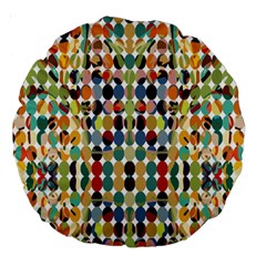 Retro Pattern Abstract Large 18  Premium Round Cushions