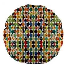 Retro Pattern Abstract Large 18  Premium Flano Round Cushions by Amaryn4rt