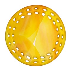 Yellow Pattern Painting Round Filigree Ornament (Two Sides)